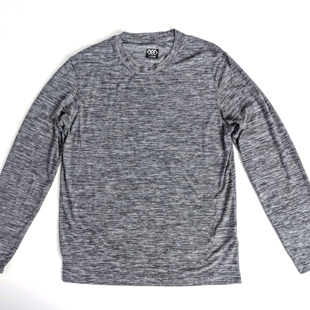 Men's Long Sleeve LEG3ND Breathe Gray Polyester/Spandex Shirt - Small